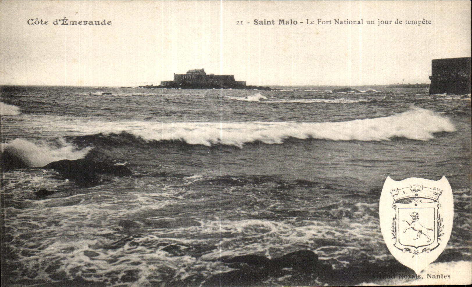 Saint Malo - Il Forte Nazionale in una giornata di tempesta — Editore Frédard-Nozais, Nantes, n°21