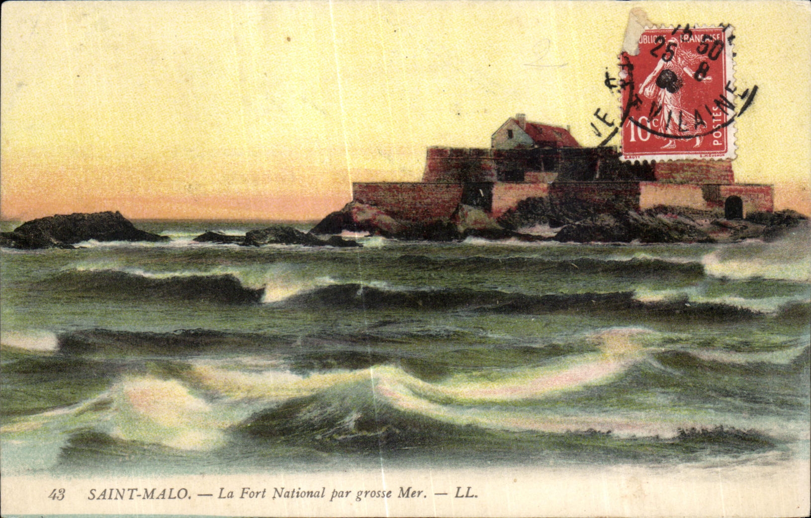 SAINT-MALO — La Fort National par grosse Mer — LL. — Éditeur LL, n° 43