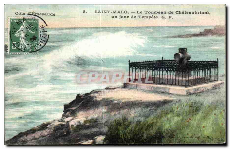 Saint-Malo — Le Tombeau de Châteaubriant, un jour de tempête — G.F. — Côte d'Émeraude