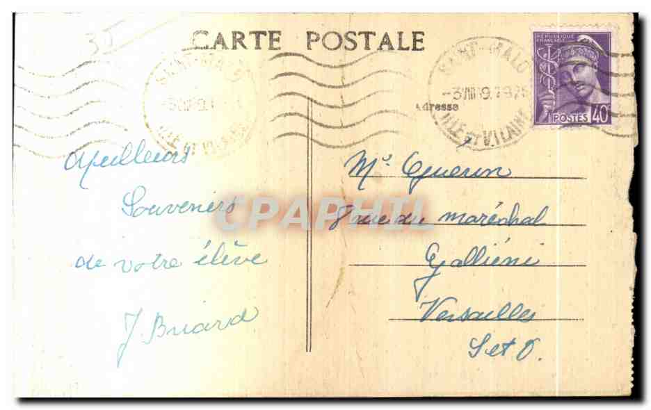St-Malo (I.-et-V.) — La Plage — A. Lamiré, Éditeur, Rennes — Reverso