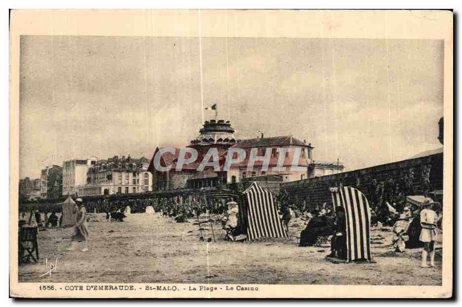 CPA Cote D Emeraude St Malo La Plage Le Casino