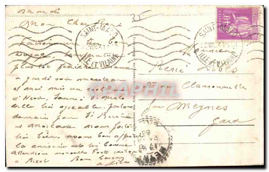St-Malo - Der « Dinard » im Avant-Port — Verlag Chaussé, Nr. 60 — Rückseite