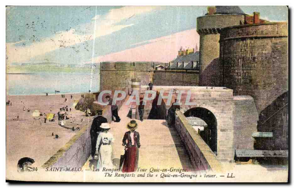 Saint-Malo — Les Remparts et la Tour Quic-en-Groigne — LL. n°34