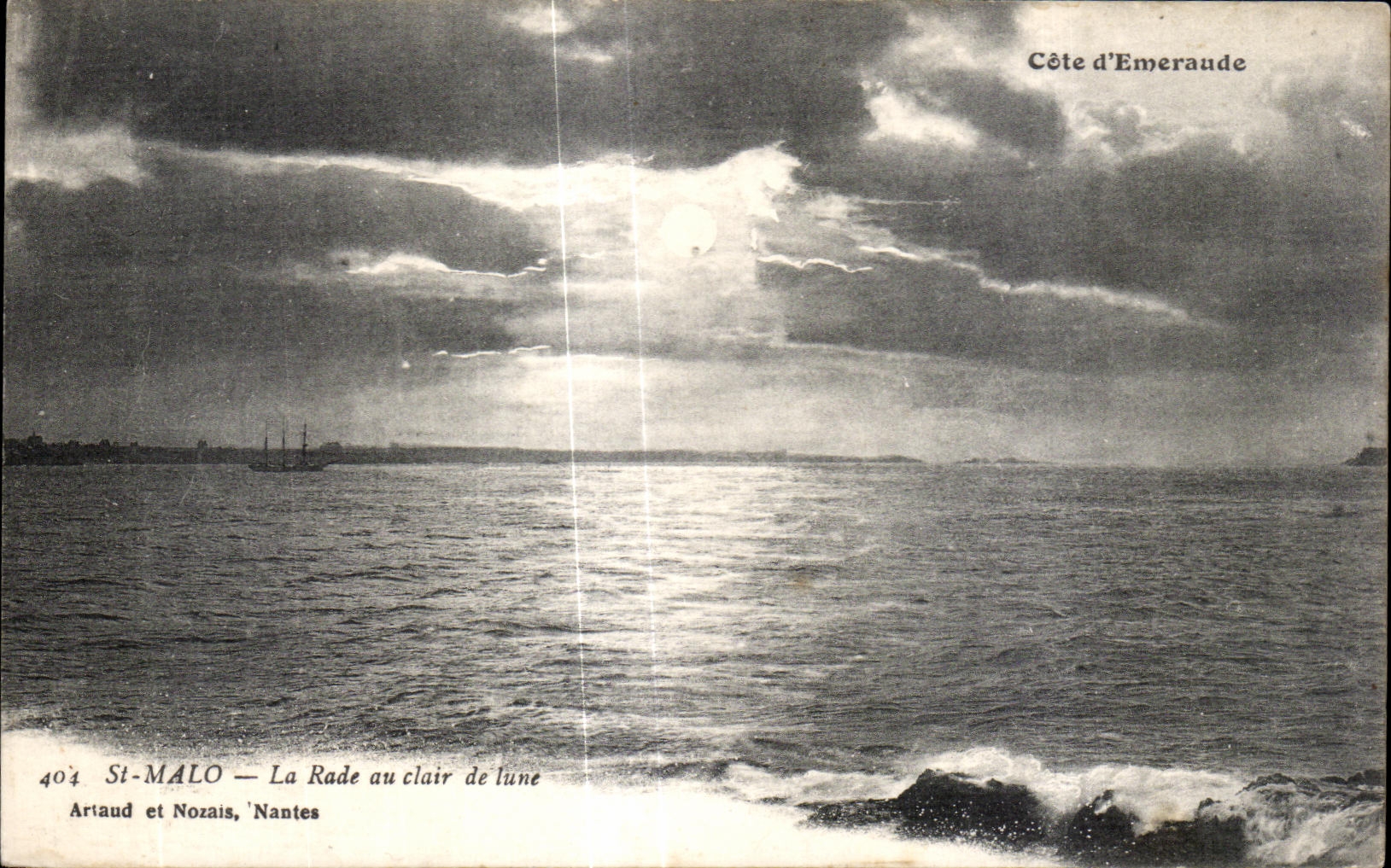 St-Malo — La Rada sotto la luna — Artaud et Nozais, Nantes