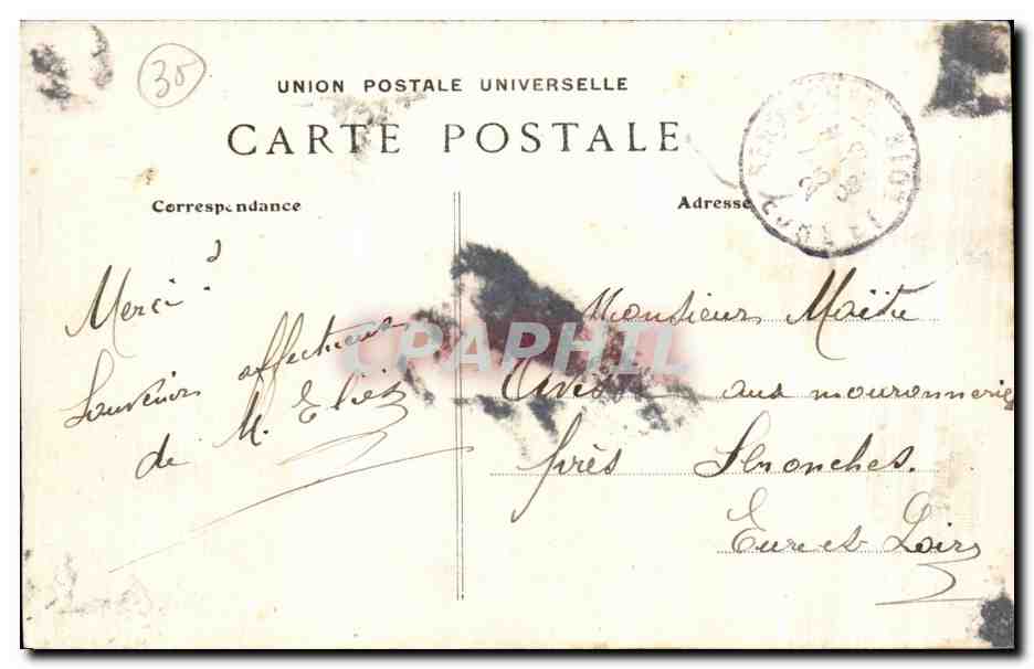 Saint-Malo — Les Remparts un jour de Tempête — G.F. — Collection GERMAIN fils, Saint-Malo — Verso