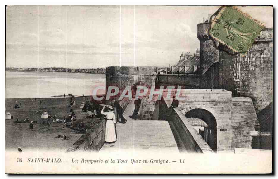 Saint-Malo — Les Remparts et la Tour Quic en Groigne — LL. n°34