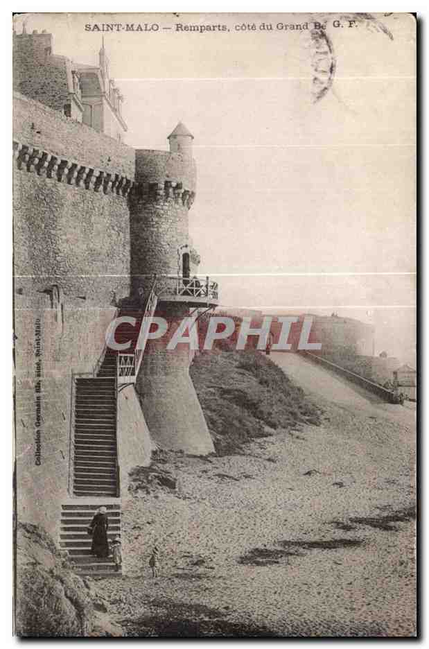 CPA Saint Malo Remparts cote du Grand Be