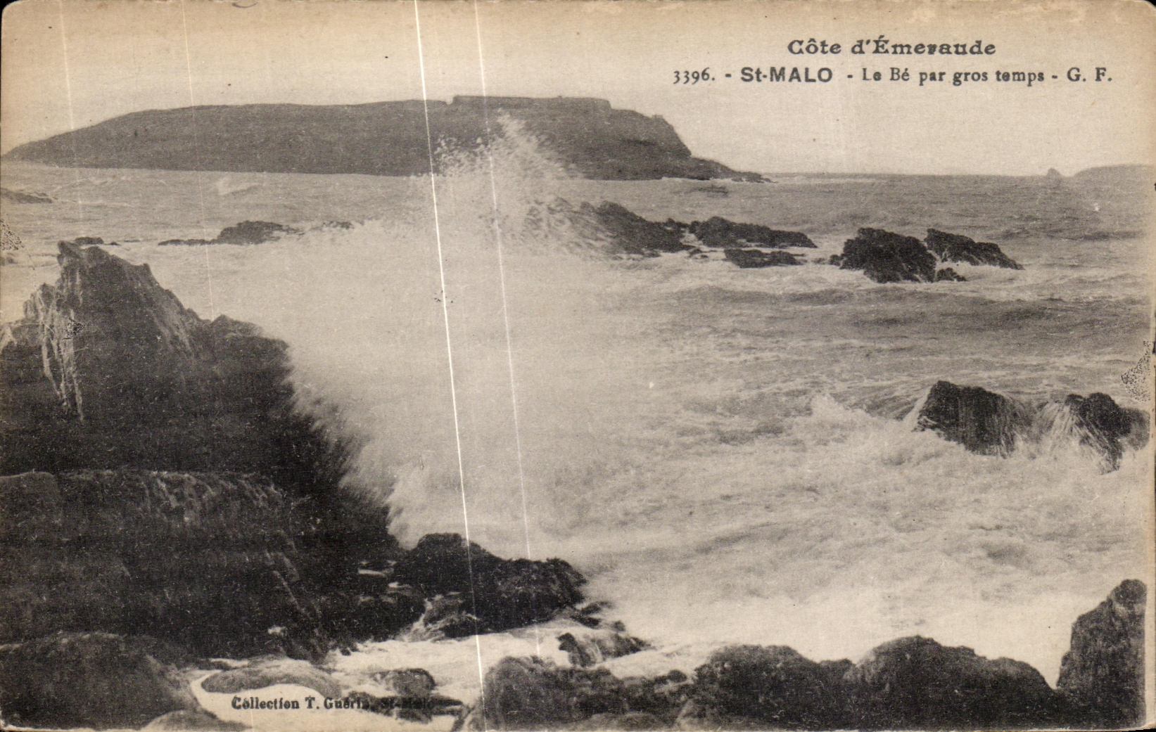 St-Malo - Côte d'Émeraude - Le Bé par gros temps - G. F. - n° 3396