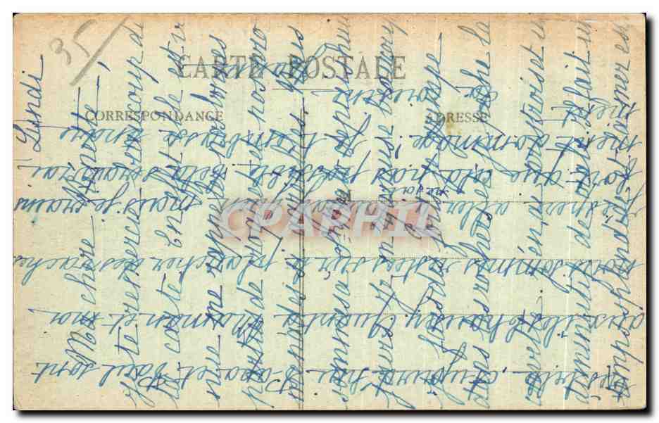 Saint-Malo - Côte d'Émeraude - Studio di onde su Roche Pendante - G.F. n°2379 — Verso
