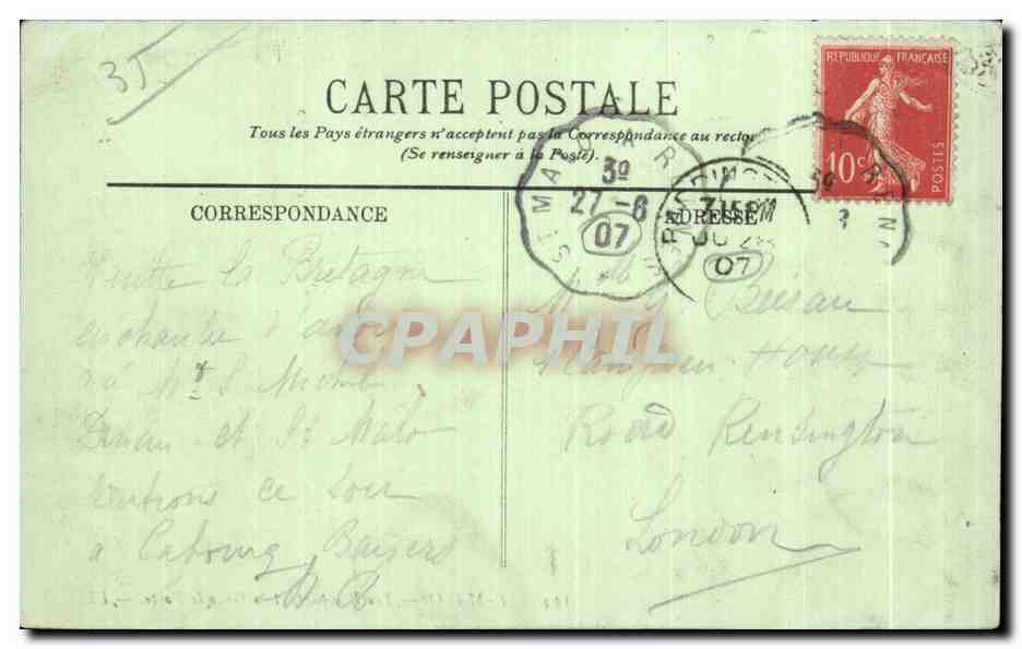 St.-Malo — Los Muros y la Gran Puerta — LL. — N° 134 — Reverso