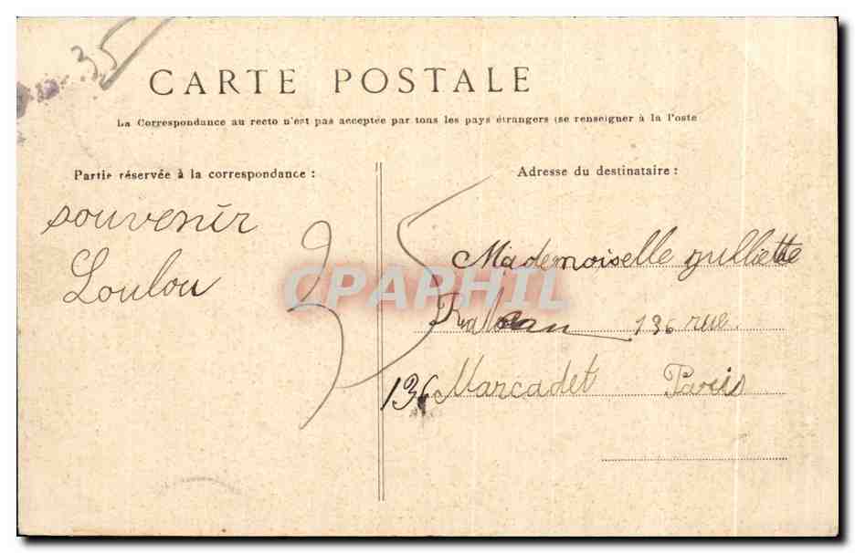 Saint Malo — Les Remparts — Côte d'Émeraude, éditeur inconnu, n° 3844 — Verso