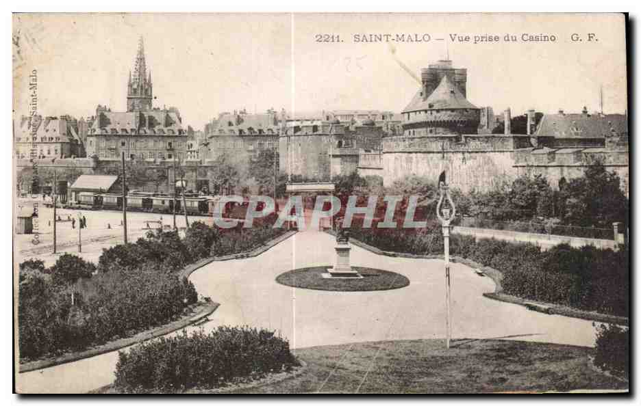 CPA Saint Malo Vue prise du Casino Train 