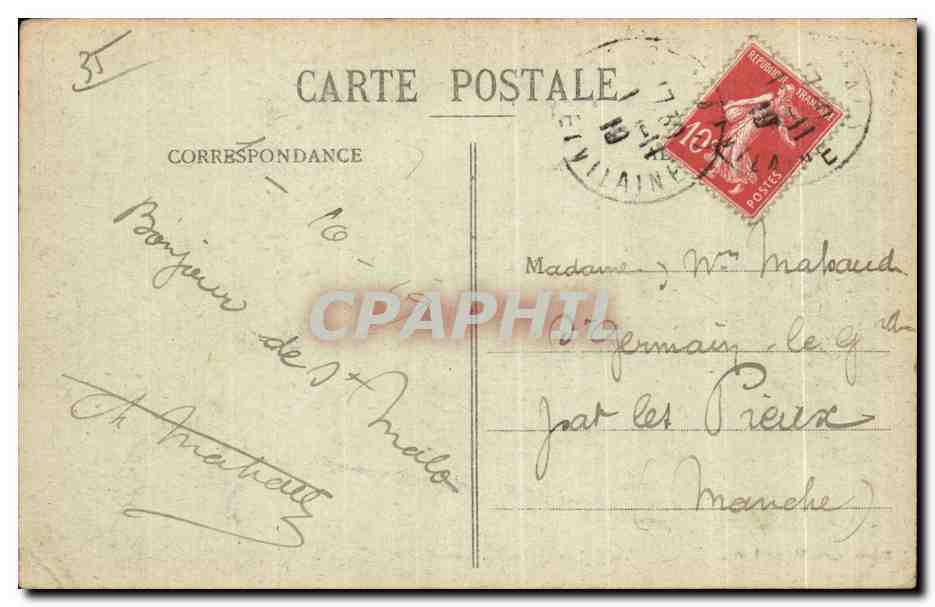 Saint-Malo - Les Remparts en jour de tempête - G.F. - Édition Guérin, St-Malo — Verso