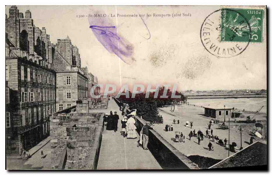 St-Malo - La Promenade sobre los Remparts (lado Sur) — H. Le Maillot, editor, Saint-Malo, n°35