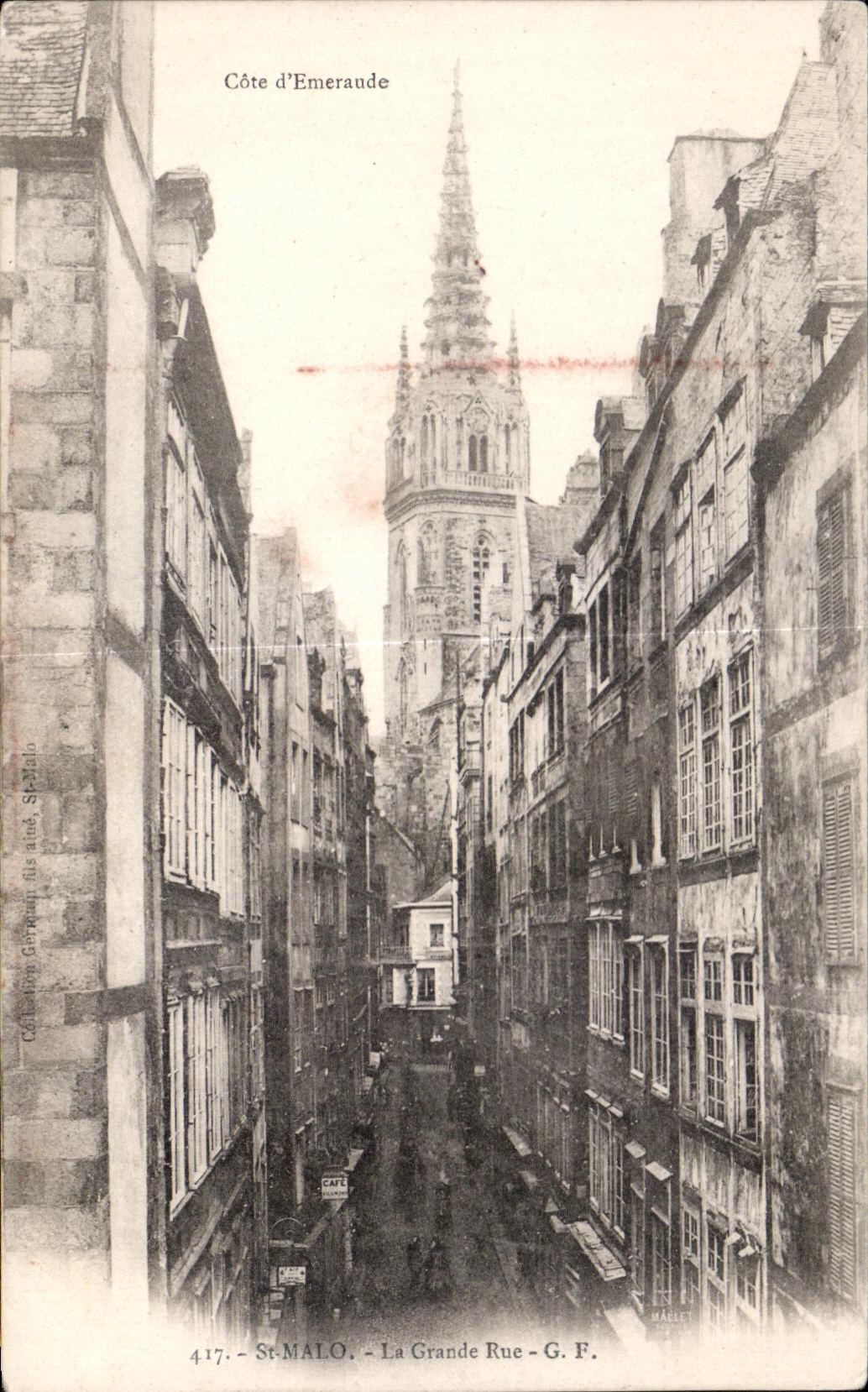 St-Malo - Côte d'Emeraude - La Grande Rue - Uitgever G. F. - n° 417