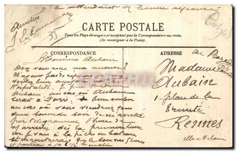 CPA Sant Malo Le Fort National — Verso