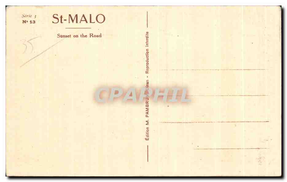 Saint-Malo - La Rade au Crépuscule — Édition M. Pambrou — Reverso