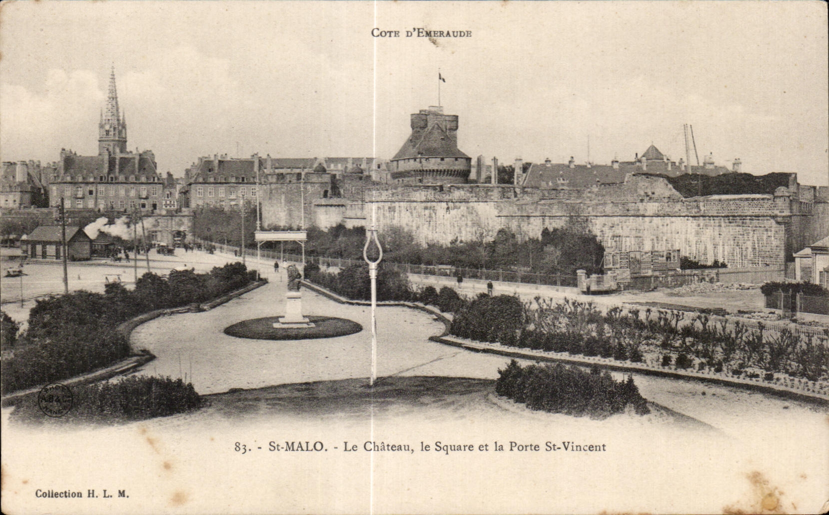 St-Malo - Le Château, le Square et la Porte St-Vincent — Collection H. L. M.