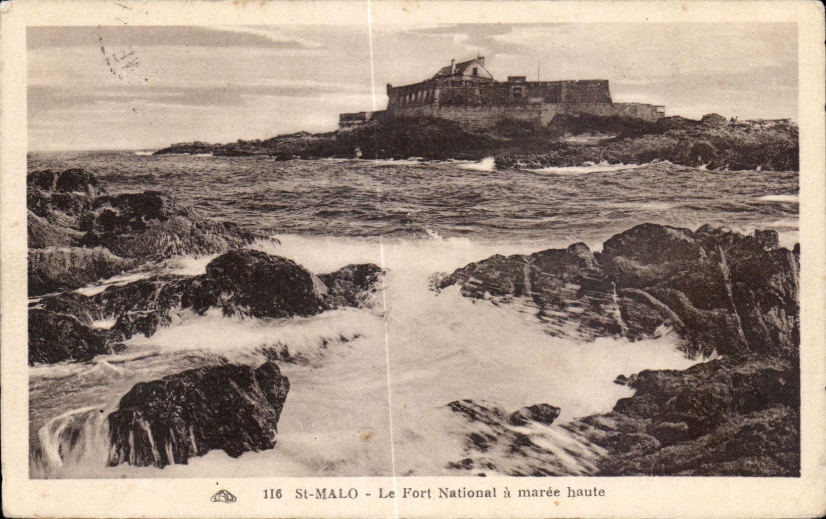 St-Malo - Le Fort National à marée haute — éditeur anonyme, n° 116