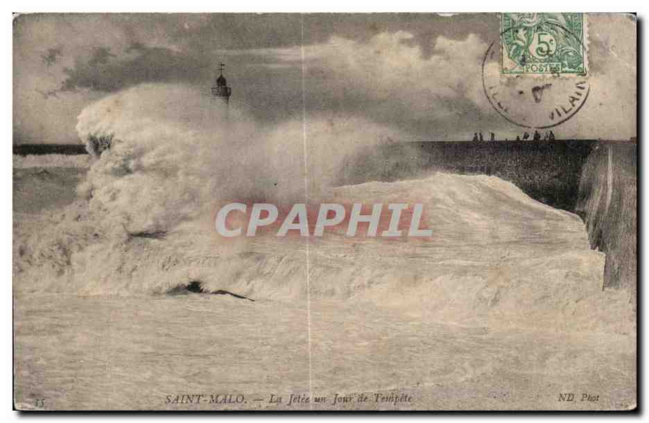 Saint-Malo — La Jetée un Jour de Tempête — ND Phot
