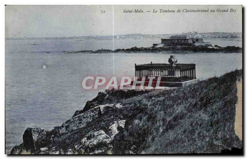 Saint-Malo — Le Tombeau de Chateaubriand au Grand Bey — Éditeur : Chocolat Dufresne, n°12
