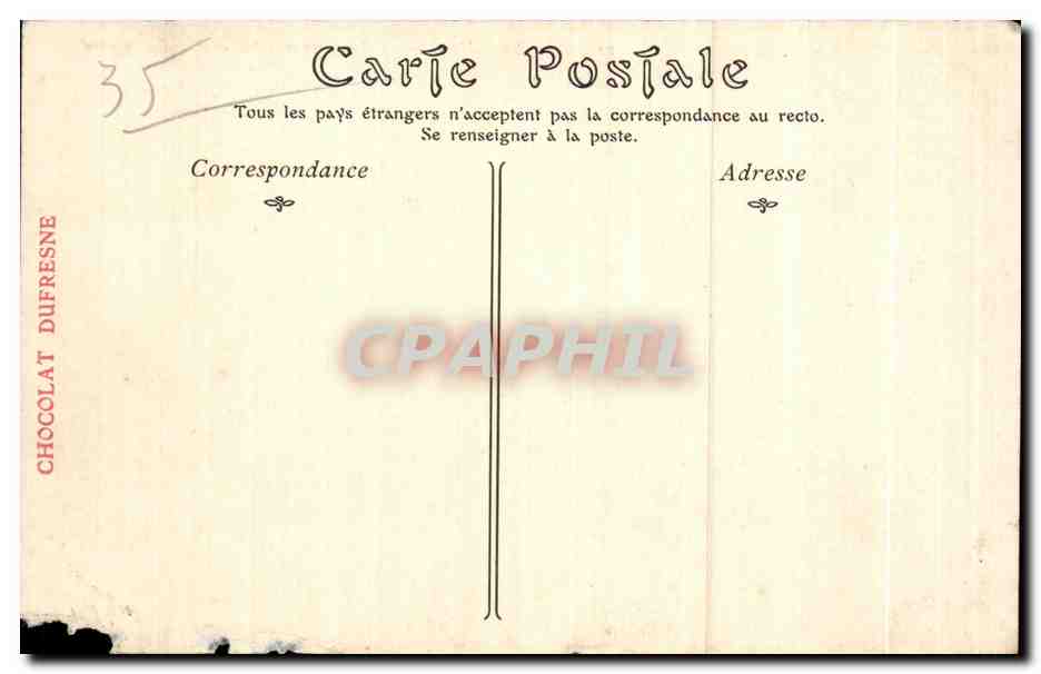 Saint-Malo — Le Tombeau de Chateaubriand au Grand Bey — Éditeur : Chocolat Dufresne, n°12 — Reverso