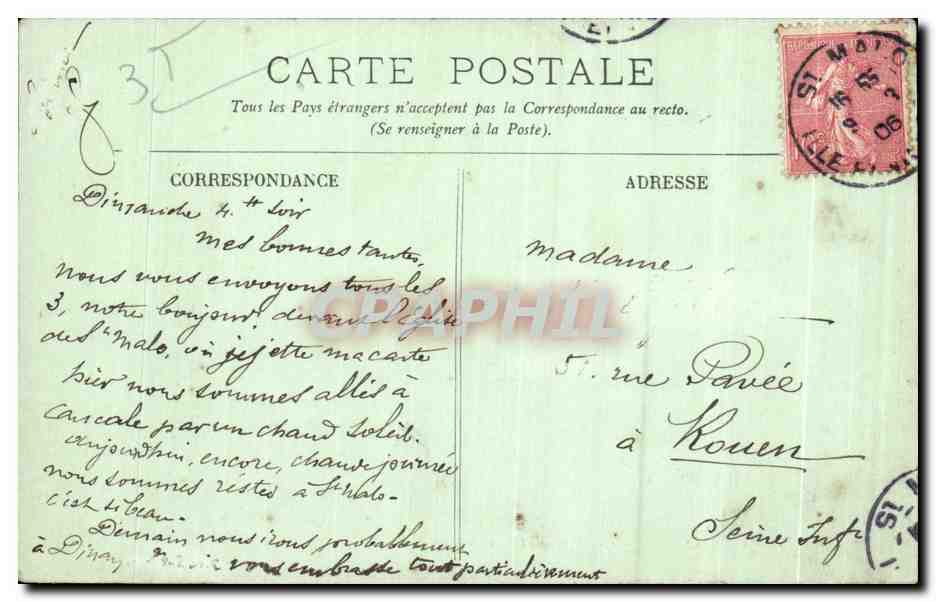 CPA Saint Malo LE Jardin de Casino et le Chateau Train  — Rückseite