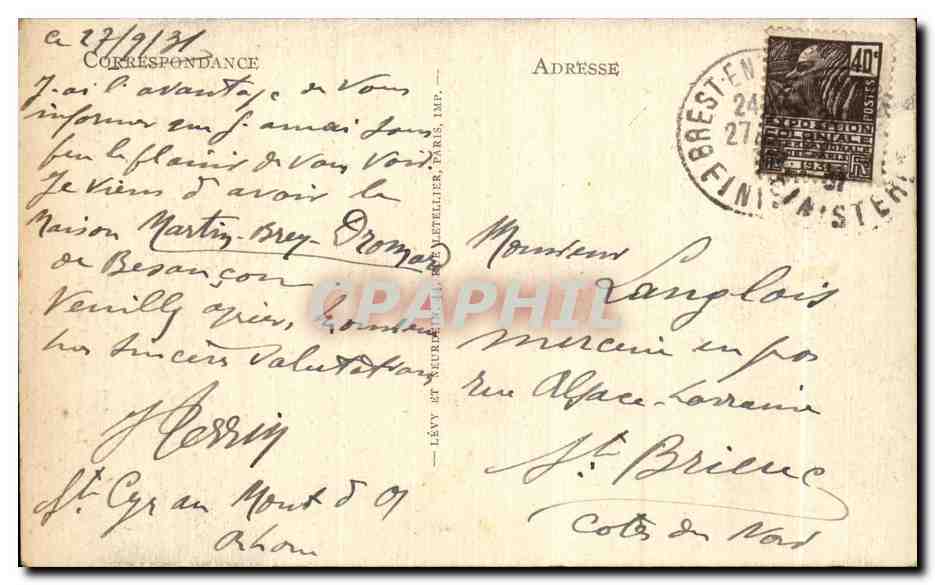 CPA Le Mont Saint Michel Le Chatelet The Chatelet  — Verso