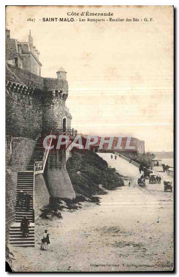 CPA Cote d Emeraude Saint Malo Les Remparts Escalier des Bes