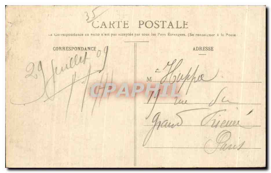 Côte d'Émeraude — Le Tombeau de Châteaubriand un jour de Tempête — G.F. éditeur, n° 2535 — Verso