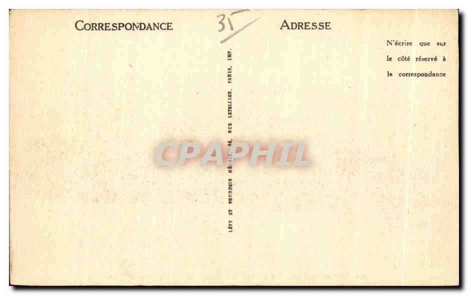Saint-Malo — La Plage et le Château — LL — n° 125 — Verso