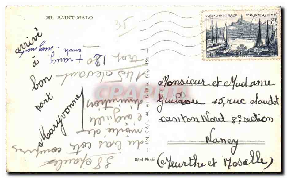 Saint-Malo - Îlot du Grand Bey — Tombeau de Châteaubriand — Verso