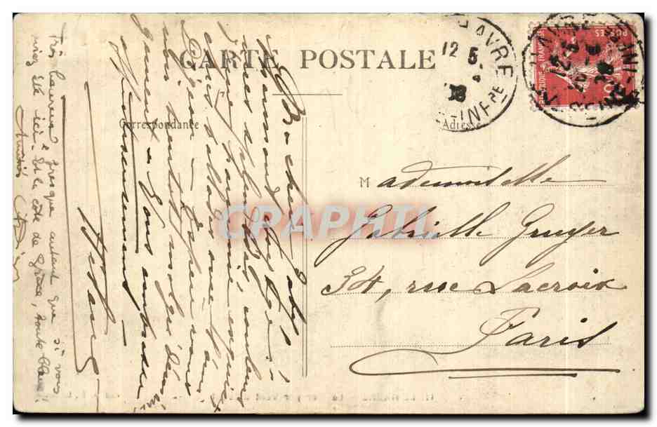 CPA Le Havre La Mer par Vent D Ouest — Verso