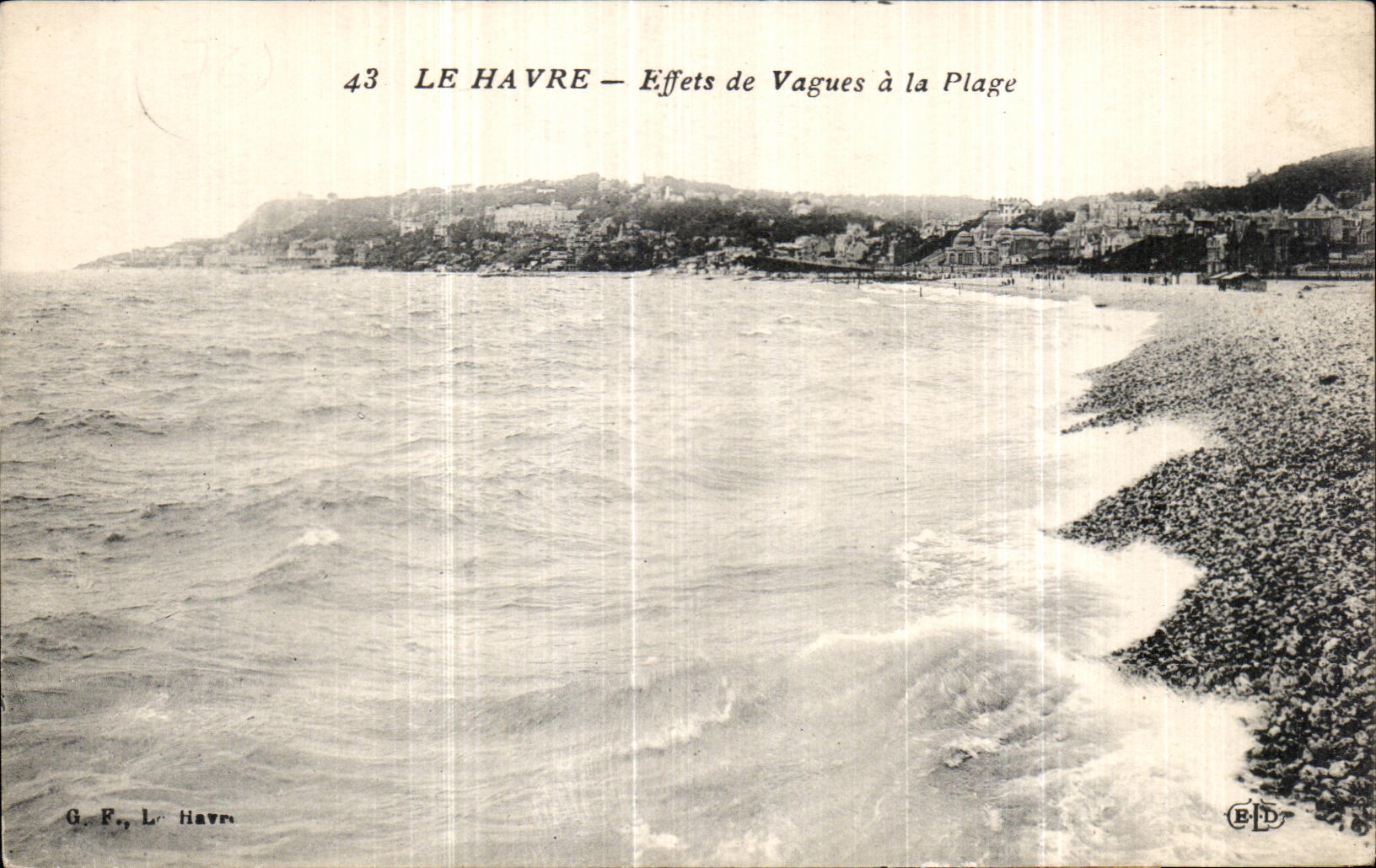 CPA Le Havre Effets de Vagues a la Plage