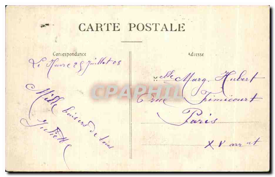 CPA Le Havre Bourrasque en Mer — Verso