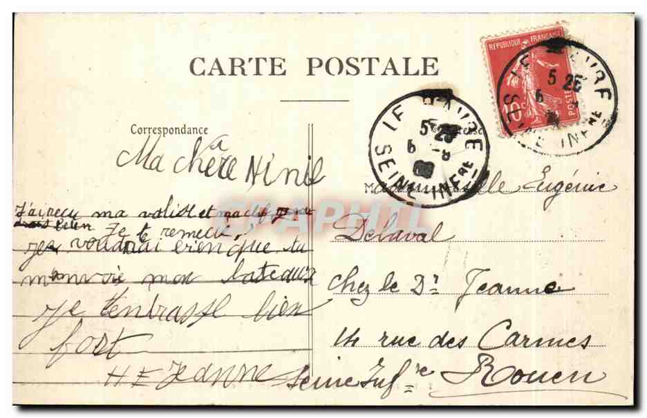 CPA La Havre La Digue par gros Temps — Verso