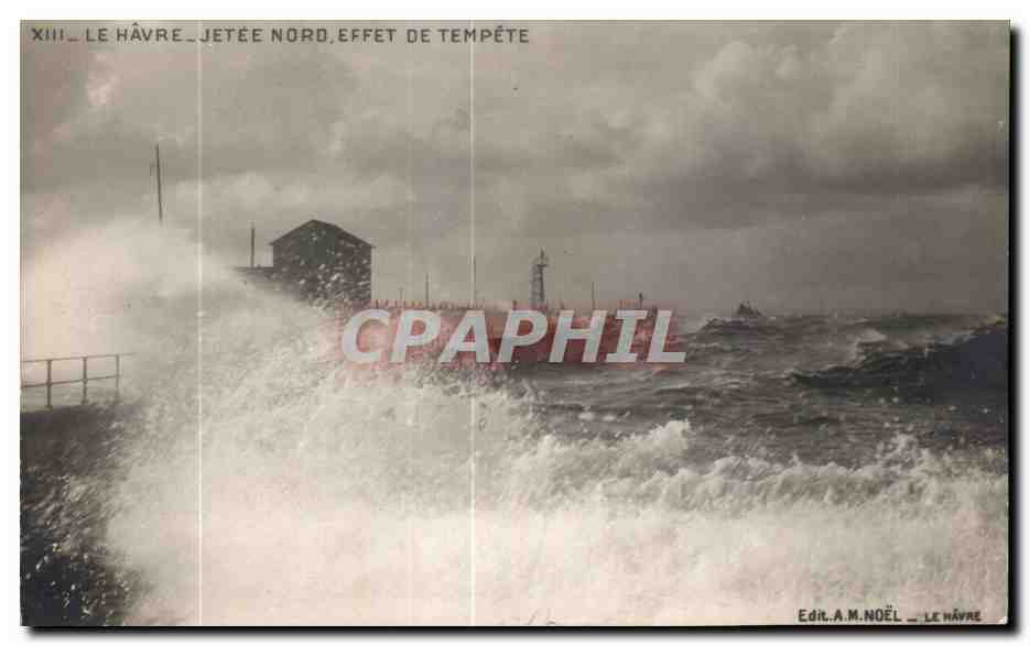 CPA Le Havre Jetee Nord Effet De Tempete