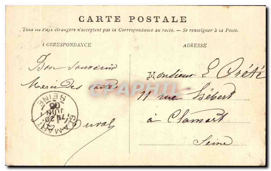 CPA Le Havre L Eglise S Joseph — Rückseite