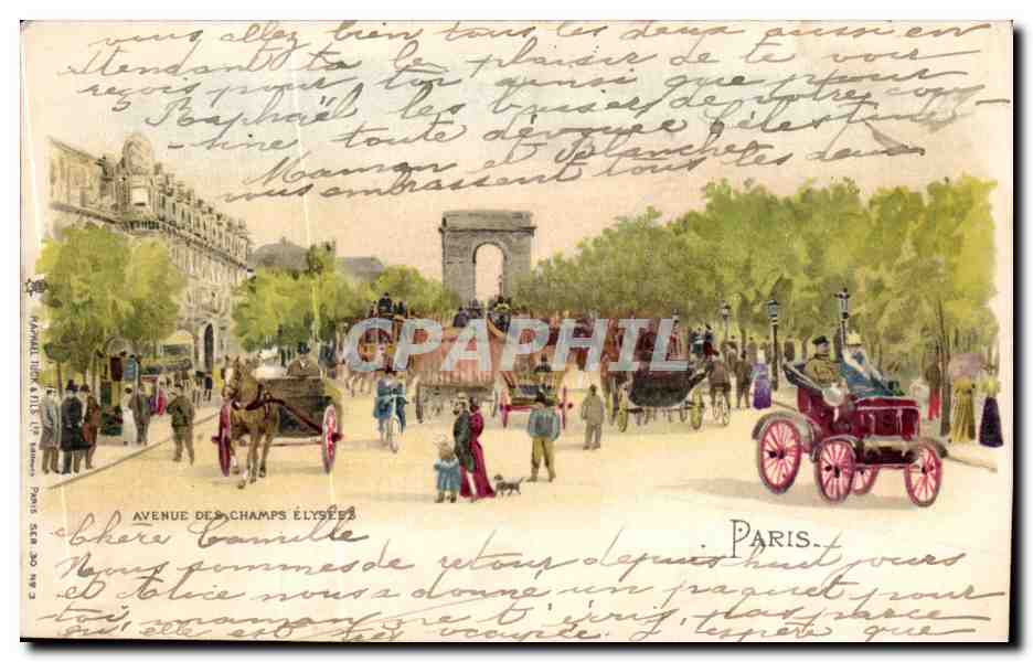 CPA Paris Avenue Des Champs Elyses Automobile 