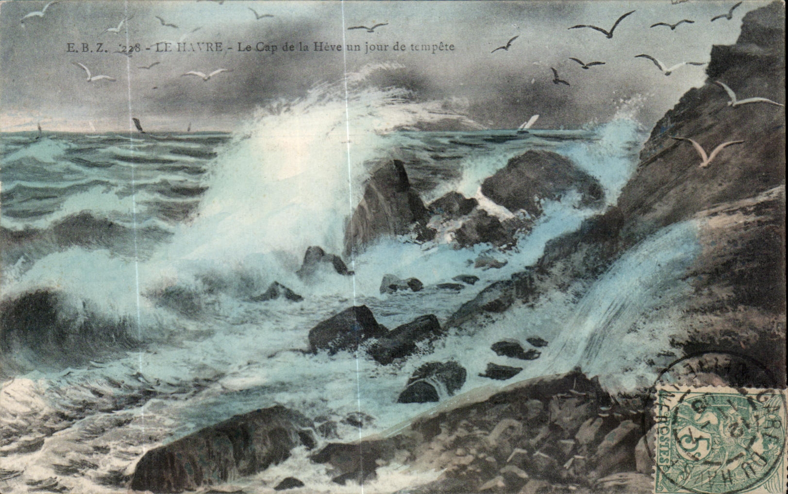 CPA Le Havre Le Cap de la Have un jour de tempete