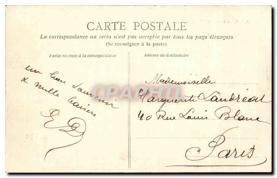 CPA Le Havre Le Cap de la Have un jour de tempete — Rückseite