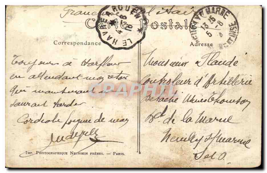CPA Le Havre Cap de la Heve Les Falaises — Rückseite