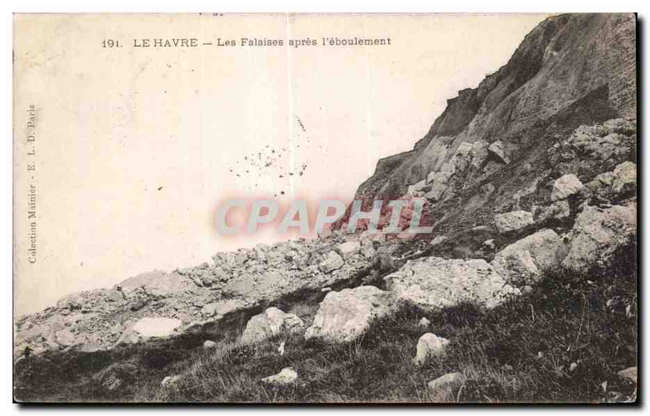 CPA Le havre Les Falaises apres I eboulement