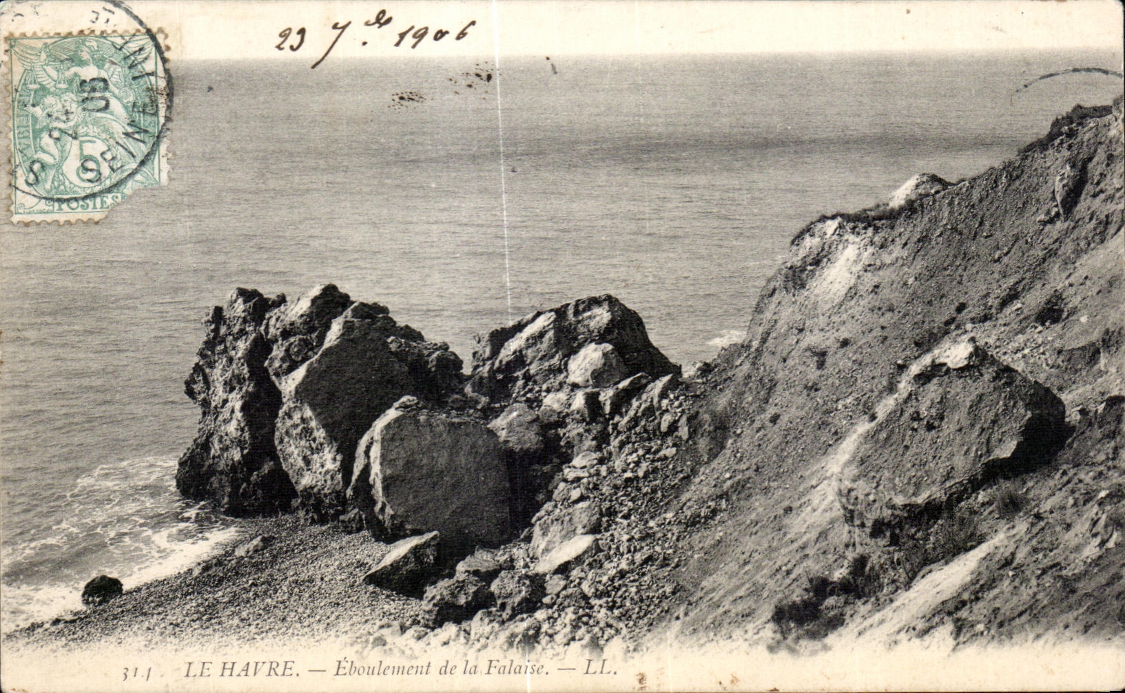 CPA Le Havre Eboulement de la Falaise