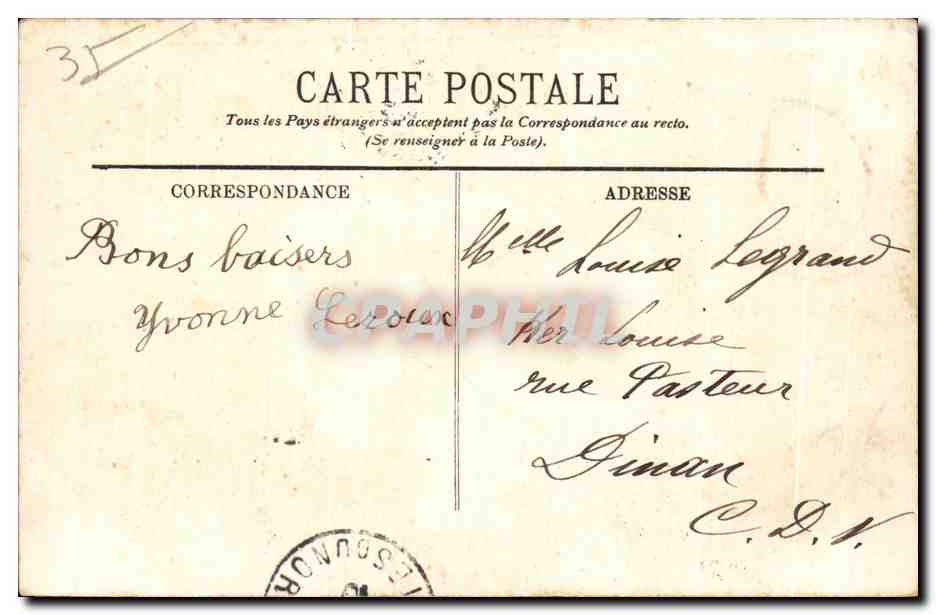 CPA Saint Lunaire Tempete au Decolle — Verso