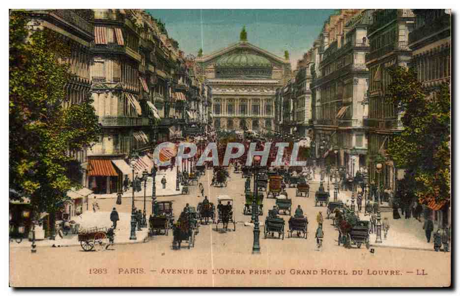 CPA Paris Avenue de l Opera prise du grand hotel du Louvre