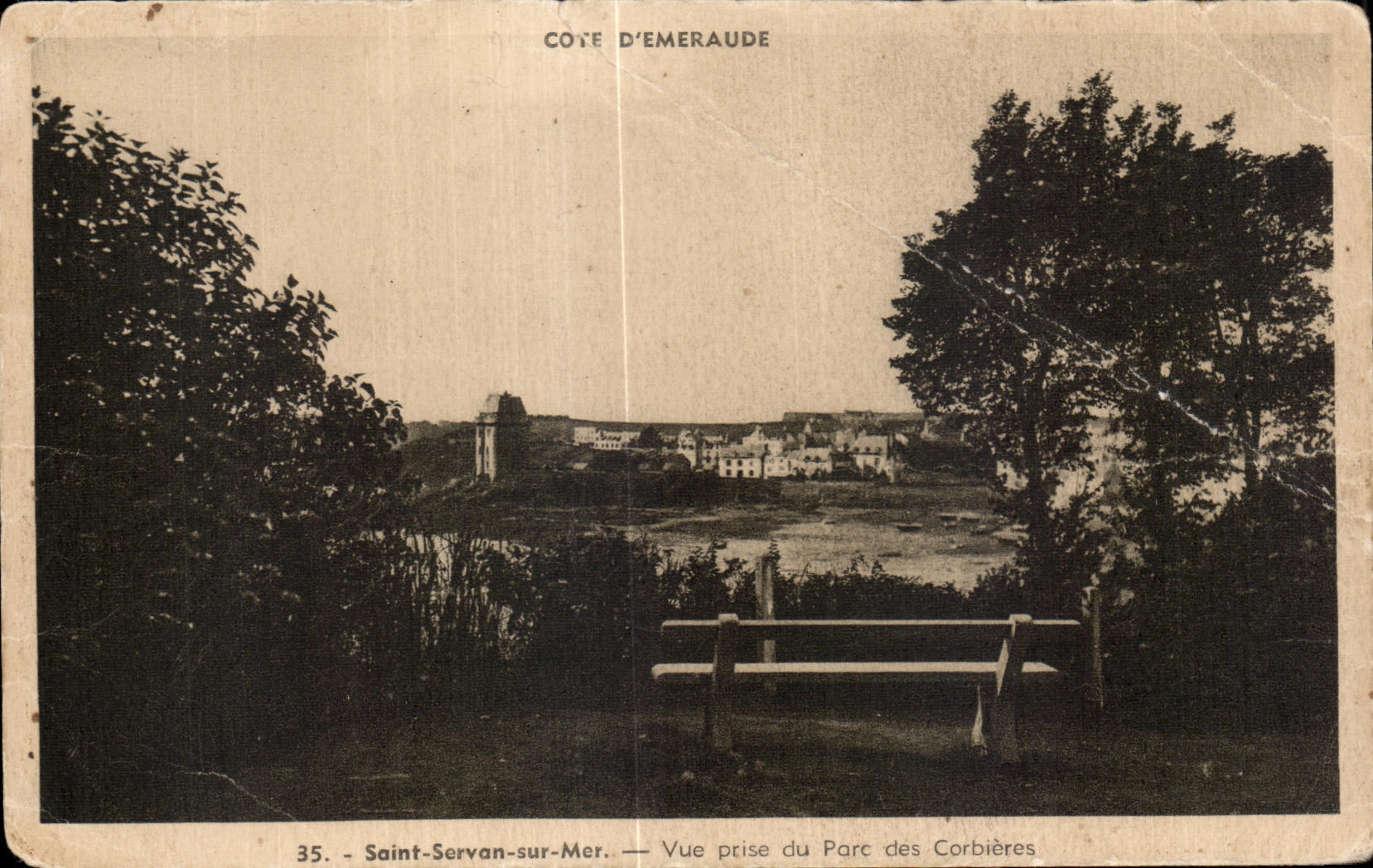 Saint-Servan-sur-Mer — Vue prise du Parc des Corbières — Côte d’Émeraude, éditeur Laurent-Nat. Rames, n° 35