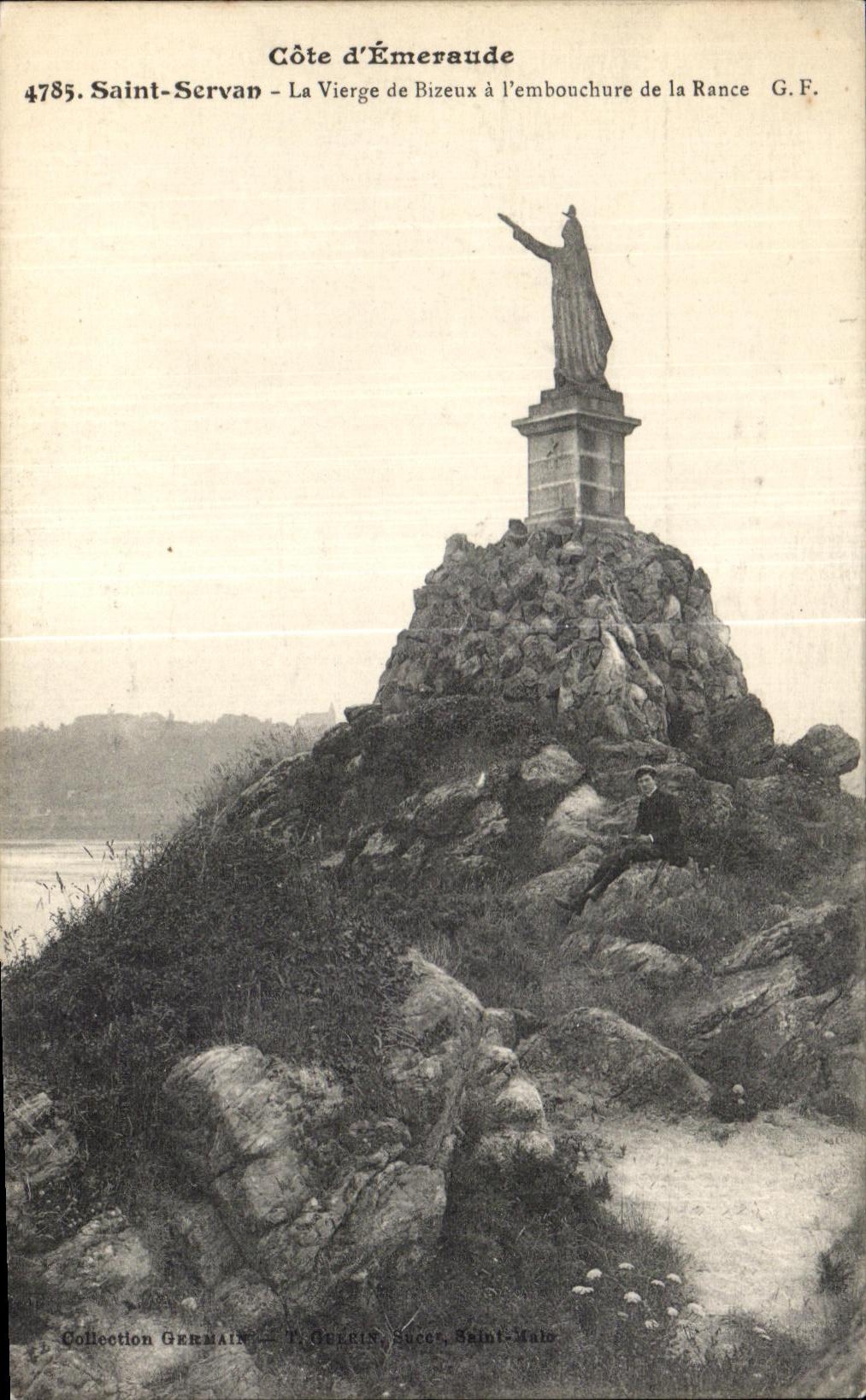 Côte d'Émeraude — La Vierge de Bizeux à l'embouchure de la Rance — G.F. — Collection GERMAIN — T. GELERIN, Sucos, Saint-Malo