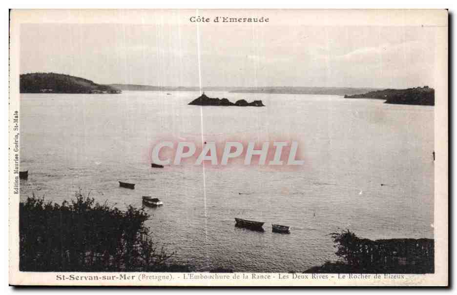 St-Servan-sur-Mer (Bretagne) — L'embouchure de la Rance, Les Deux Rives, Le Rocher de Bizeux — Édition Maurice Guérin, St-Malo
