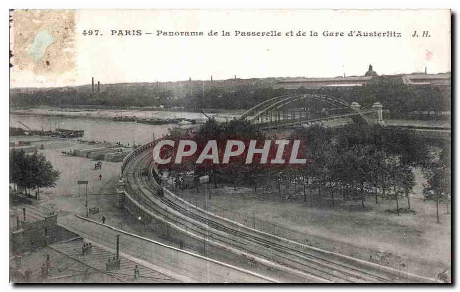 CPA Paris Panorama de la Passerelle et de la Gare d Austerlitz